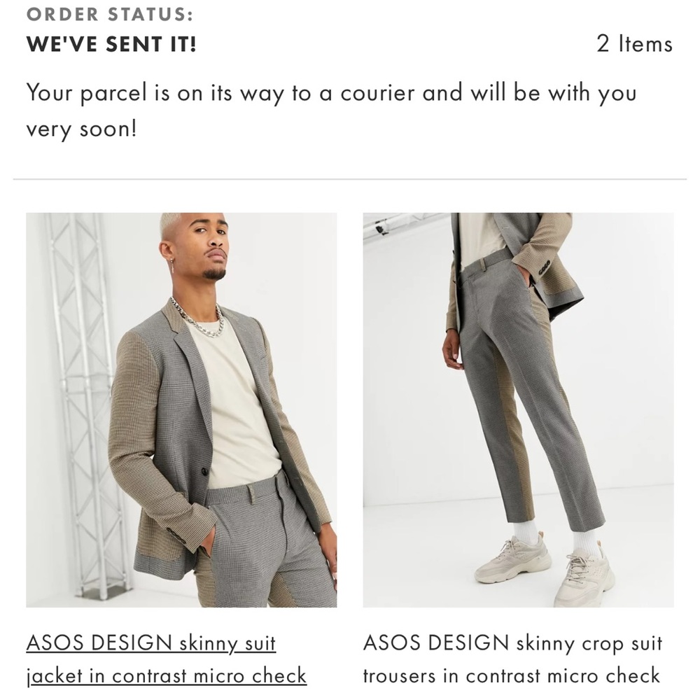 ASOS SKINNY SUIT W/ MICRO PRINT